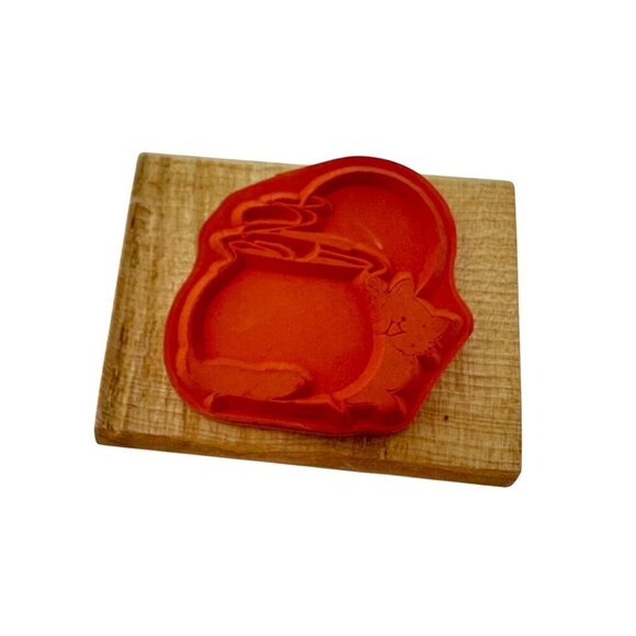 Halloween Black Cat Cauldron Wooden Rubber Stamp Spooky Witchy Card Making - Picture 2 of 6